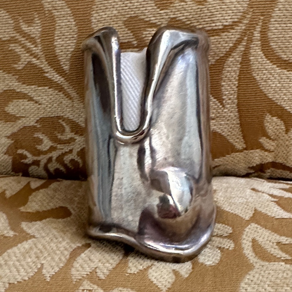 Sterling Silver Handmade Abstract Cuff Bracelet